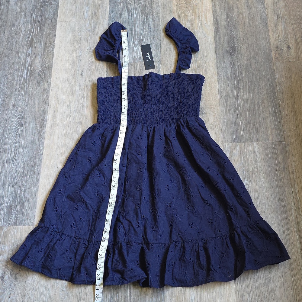Lulu's Navy Eyelet Smocked Sundress - Picture 6 of 16